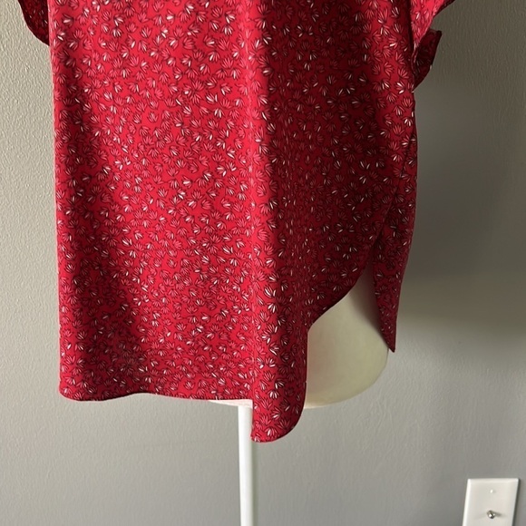 Anthropologie Ranna Gill Markie Cutout Blouse Red Floral - Picture 4 of 13